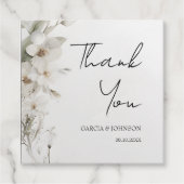 Étiquettes Cadeau Carré Mariage simple et élégant (Devant)