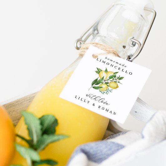 Étiquettes Cadeau Carré modifiable Limoncello Bottle