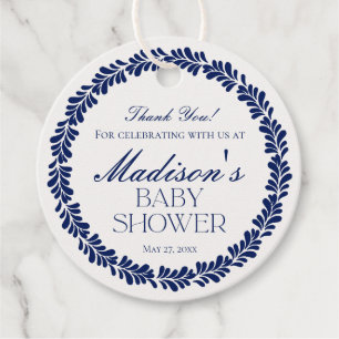 Étiquettes Cadeau Carreaux bleu Talavera Espagne Baby shower Fiesta