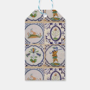 Étiquettes-cadeau Carreaux de Delft hollandais vintage 17e siècle ar