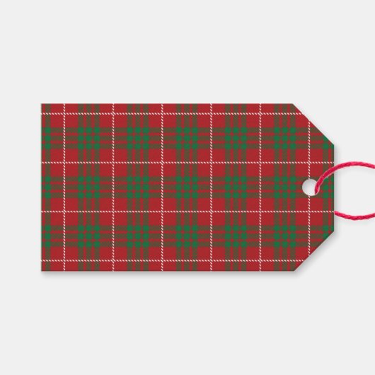 Étiquettes-cadeau Carreaux Rouge & Vert (Devant (Horizontal))