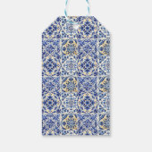 Étiquettes-cadeau Carrelage Bleu Méditerranéen Citrons Réception de  (Dos)