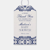 Étiquettes-cadeau Carrelage bleu Talavera Fiesta Baby shower Favoris (Dos)