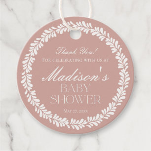 Étiquettes Cadeau Carrelage Talavera rose Baby shower Fiesta espagno