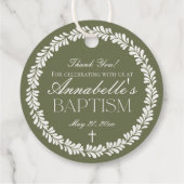 Étiquettes Cadeau Carrelage Talavera Vert Espagne Fiesta Cercle Bapt (Dos)