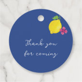 ÉTIQUETTES CADEAU CARRELATS BLEUS DE CITRONS DE COULEUR D'EAU (Dos)