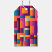 Étiquettes-cadeau Carrés Abstraits colorés et formes Anniversaire (Dos)
