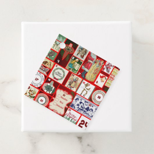 Étiquettes Cadeau Carrés de l'illustration de Noël (En situation)