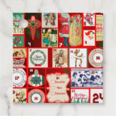 Étiquettes Cadeau Carrés de l'illustration de Noël (Devant)