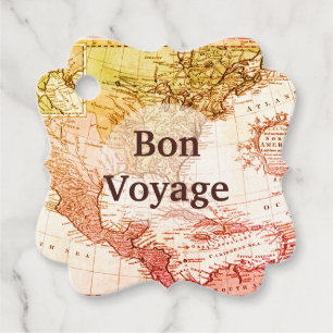Étiquettes Cadeau Carte colorée vintage de l'Amérique du Nord Bon vo