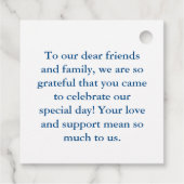 Étiquettes Cadeau Carte de Cape Cod Marine Mariage bleu (Dos)