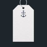 Étiquettes-cadeau Carte de conseil des Mariages d'Ancre bleu marine<br><div class="desc">Ajoutez une touche élégante à votre mariage nautique grâce à cette carte de conseil et de souhaits de mariage bleu marine classique. Conçu avec une illustration d'ancrage bleu marine, il présente un monogramme personnalisé de mariée et de mariée, texte personnalisé dans une police serif bleu marine sur un arrière -...</div>