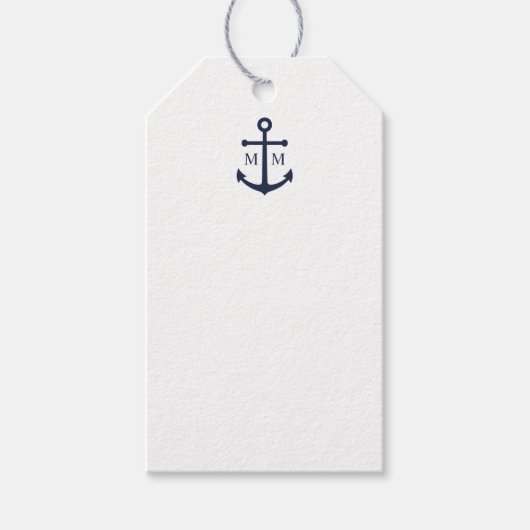 Étiquettes-cadeau Carte de conseil des Mariages d'Ancre bleu marine (Devant)