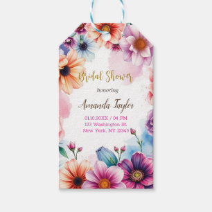 Étiquettes-cadeau Carte de Fête de Mariage Florale Minimaliste Calli