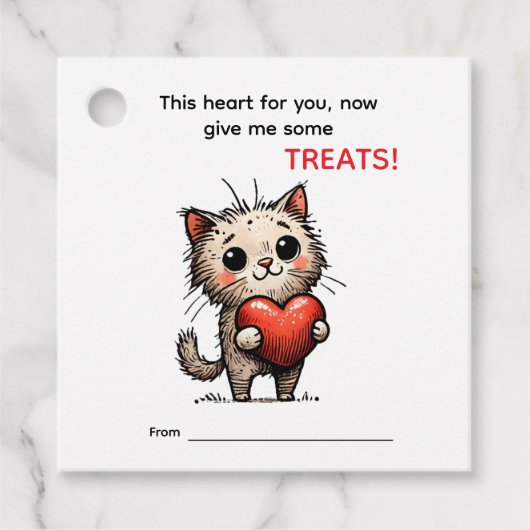 Étiquettes Cadeau Carte de la Saint-Valentin Chaton Mignon (Devant)