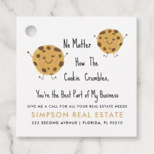 Étiquettes Cadeau Carte de recommandation de cookie immobilier pour