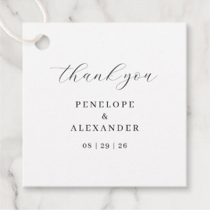 Étiquettes Cadeau Carte de remerciement élégante en noir