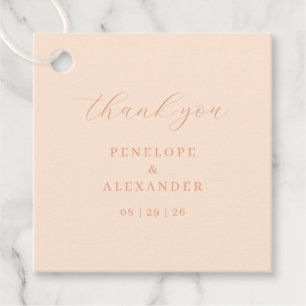 Étiquettes Cadeau Carte de remerciement élégante pêche