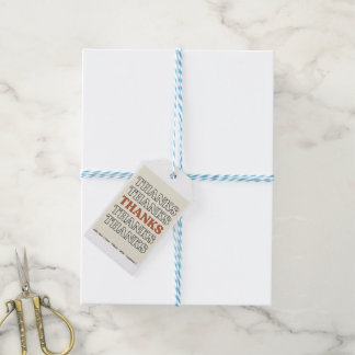 Étiquettes-cadeau Carte de Remerciement Rétro Typographie Empilée 70