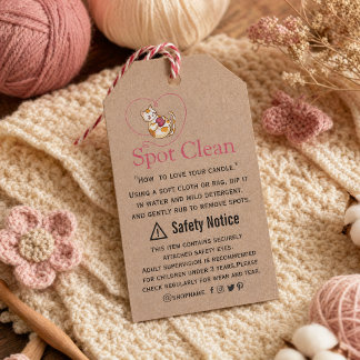 Étiquettes-cadeau Carte de soins artisanale minimaliste avec Merci