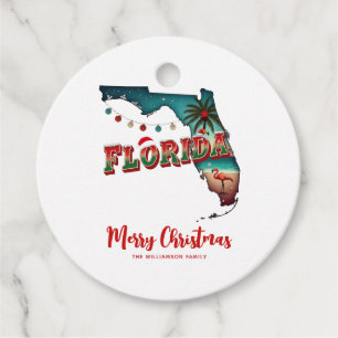 Étiquettes Cadeau Carte de vacances de l'État de Floride
