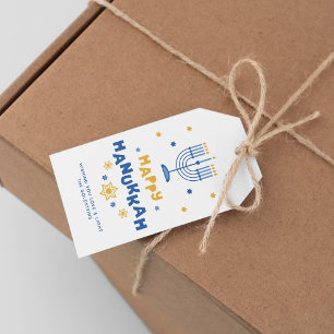 Étiquettes-cadeau Carte de vacances "Happy Hanoukka"