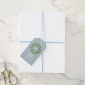 Étiquettes-cadeau Carte de vacances plate avec monogramme en script (Avec de laficelle)