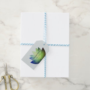 Étiquettes-cadeau Carte de visite à fleurs de Lotus vert et bleu