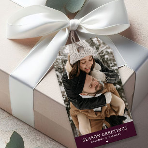 Étiquettes-cadeau Carte de vœux personnalisée avec photo pour Noël