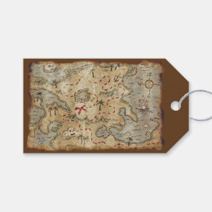 Étiquettes-cadeau Carte des trésors