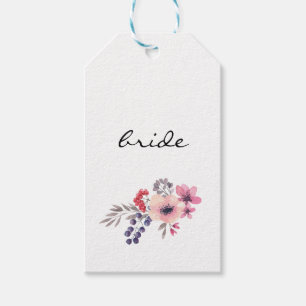 Étiquettes-cadeau Carte d'évaluation Mariage Fleur sauvage aquarelle