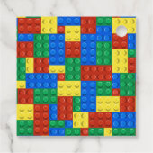 Étiquettes Cadeau Carte d'invitation d'anniversaire Blocs de constru (Dos)