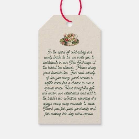 Étiquettes-cadeau Carte du boîtier de demande d'échange de thé - Sac (Dos)