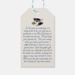 Étiquettes-cadeau Carte du boîtier de demande d'échange de thé - Sac