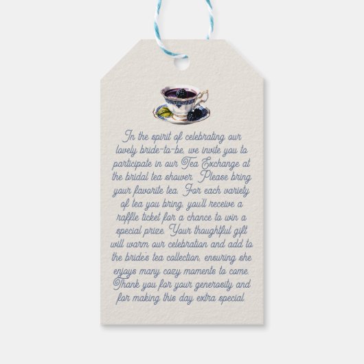 Étiquettes-cadeau Carte du boîtier de demande d'échange de thé - Sac (Dos)