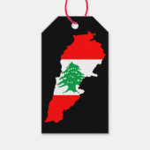 Étiquettes-cadeau Carte du Liban avec drapeau (Devant)