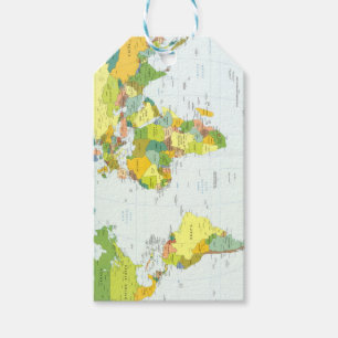 Étiquettes-cadeau Carte du Monde Atlas Politique Poster : Décoration