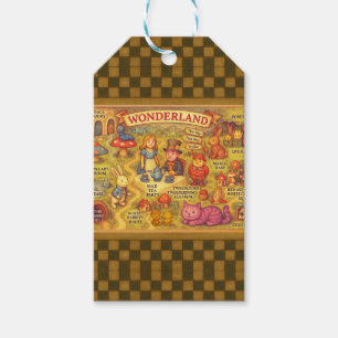 Étiquettes-cadeau Carte Fantaisiste des Aventures d'Alice au Pays de