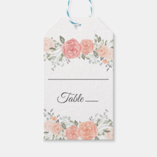 Étiquettes-cadeau Carte Mariage rose floral Fleurs d'aquarelle