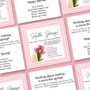 Étiquettes Cadeau Carte postale Bonjour Printemps Immobilier Rose