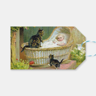 Étiquettes-cadeau Carte postale pour bébé, chat et chaton
