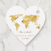 Étiquettes Cadeau Carte Unique Gold Foil World Destination Mariage (Dos)