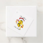 Étiquettes Cadeau Carton de Noël d'abeille Joyeux (En situation)