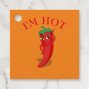 Étiquettes Cadeau Cartoon Rouge Hot Pepper Diva