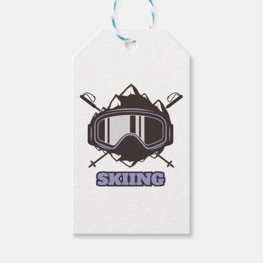 Étiquettes-cadeau Casque de ski cool (Devant)