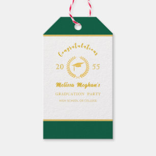 Étiquettes-cadeau Casquette d'or simple Laurel Wreath Graduation Par