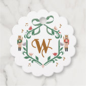 Étiquettes Cadeau Casse-noisettes de Noël Whimsical Monogram Crest B (Devant)