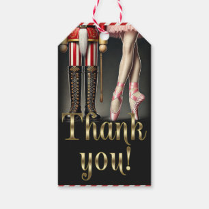 Étiquettes-cadeau Casse-noix & Ballerina Black Gold Merci