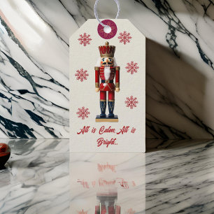 Étiquettes-cadeau Casse-noix rouge beige