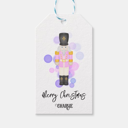 Étiquettes-cadeau Casse-noix traditionnel rose et Lilac (Devant)